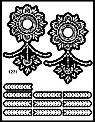 voorkoms Charming Mehndi Design For Hand Art(Easy To Apply Mehndi Stencil Sticker For Girls & Women)