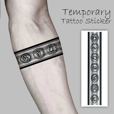 komstec Temporary Tattoo Sticker Chakra Symbol Armband Spiritual Body Art(Temporary Tattoo Sticker For Male & Female Skin Friendly & Water Proof)