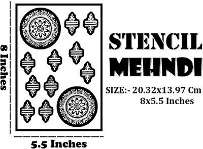 Temporary Tattoowala Combo Mehndi Stencil Sticker For Thumb Palm & Wrist(Easy To Use Mehndi Stencil Sticker For Girls & Women)