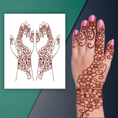 Temporary Tattoowala Simple Flower Henna Mehndi Temporary Tattoo Sticker For Girls And Women Tattoo,(Simple Henna Design Mehndi Tattoo Sticket)