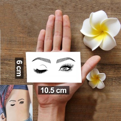 voorkoms Cute Girl Hair Temporary Tattoo For Male And Female Fake Tattoo Waterproof(Eye Tattoo Temporary)