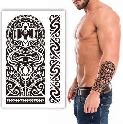 S.A.V.I Temporary Tattoo Stickers - Waterproof, Long-Lasting, Skin-Safe(Polynesian, Tribal)