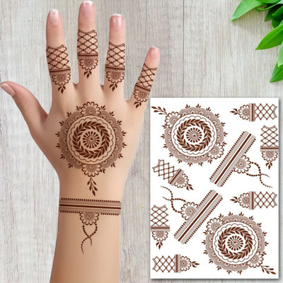 TATMODS N_Flower Mandala Net Mehndi Henna Temporary Waterproof Tattoo For Women(Mehdni Tattoo)