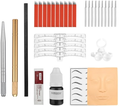 HASTHIP Microblading Eyebrow Pen Needle Microblading Eyebrow Pen Kit with Finger Gloves Temporary Tattoo Kit