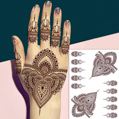 TATMODS Modern Design Design Henna Temporary Waterproof Body Tattoo For Women Girls(Snake Butterfly Tattoo)