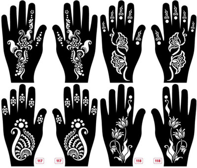 APCUTE Mehendi stencil Sets for Handcombo(Mehendi stencil Sets for Handcombo)