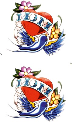 TATMODS Heart Mom Bird 2 Pcs Temporary Tattoo For Men And Woman Waterproof Tattoo(2.5x4.6 Inch 1 Pcs)