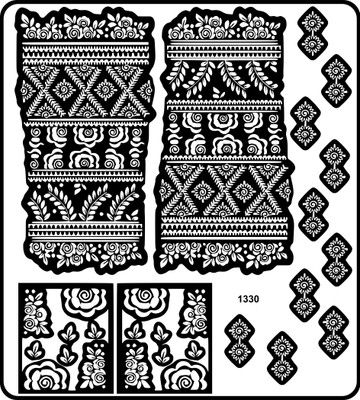 Temporary Tattoowala Elegant Henna Look Bridal Mehndi Stencil Sticker With Cultural Patterns(Easy To Use Mehndi Stencil Sticker For Bridal)