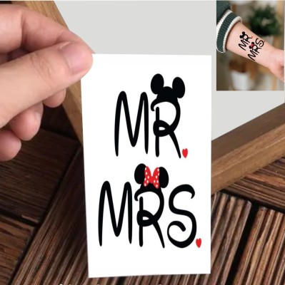 Vanvati Mr. And Mrs. Temporary Tattoo For Male And Female(Mr. And Mrs.Temporary Tattoo,)