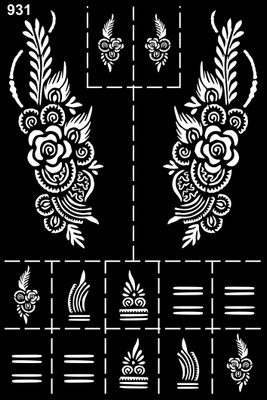 Temporary Tattoowala Floral Pattern Henna Sticker With Leaf & Star Elements For Beautiful Palm(Great for festivals, weddings & beginners no artist needed)