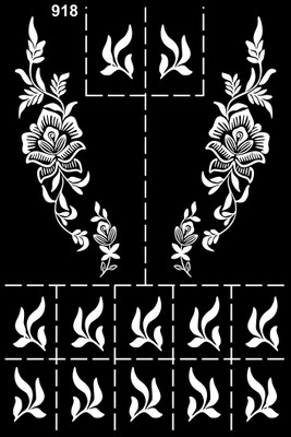 Temporary Tattoowala Intricate Flower Mehndi Stencil Sticker With Leaf Details For Palm & Finger(Great for festivals, weddings & beginners no artist needed)