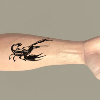 Buzzhub Black Scorpion Danger Temporary Tattoo For Waterproof Tattoo For Boys And Girls(Black Scorpion Danger Temporary Tattoo For Waterproof Tattoo For Boys And Girls)