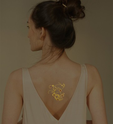 Comet Busters Gold Glitter Temporary Tattoo Body Sticker (BT276)(Glitter Tattoo)