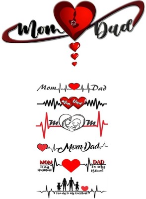 voorkoms Mom Arrow with Love Mom Dad Combo Tattoo Waterproof Men and women Temporary Body Tattoo(Mom Arrow with Love Mom Dad Combo Tattoo)