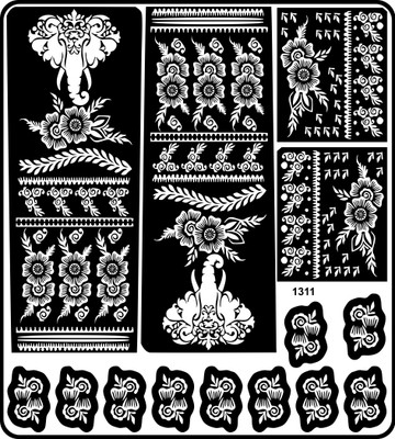 surmul Mandala And Paisley Mix Bridal Mehndi Stencil Sticker For Festive Events(Easy To Use Mehndi Stencil Sticker For Bridal)