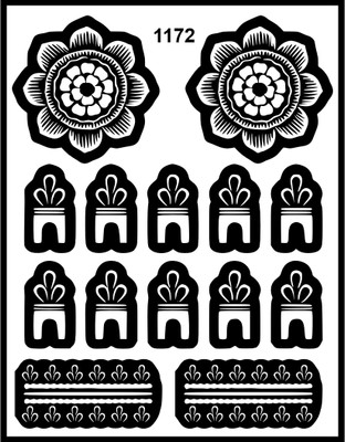 Temporary Tattoowala Beautiful Rose Floral Mehndi Stencil Sticker For Hand(Easy To Apply Mehndi Stencil Sticker For Girls & Women)