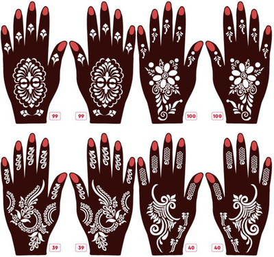 APCUTE New Mehandi Stencils Design Stickers-99-100-39-40(New Mehandi Stencils Design Stickers-99-100-39-40)
