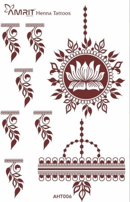 Abhishek Amrit Henna Tattoos AHT006 Brown Pack of 1(Plam Mehendi Tattoo)