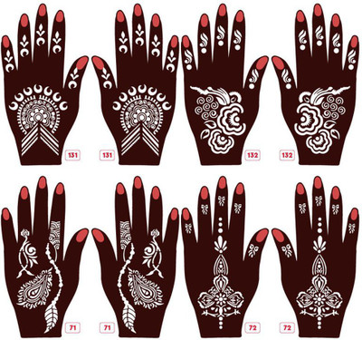 APCUTE New Mehandi Stencils Design Stickers-131-132-71-72(New Mehandi Stencils Design Stickers-131-132-71-72)