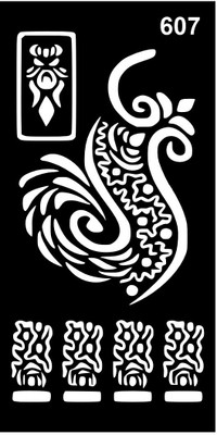 Temporary Tattoowala Minimal Floral Chain Mehndi Stencil Sticker For Quick And Trendy(Great for festivals, weddings & beginners no artist needed)