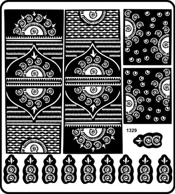 Temporary Tattoowala Peacock And Floral Combination Bridal Mehndi Stencil Sticker For Hands(Easy To Use Mehndi Stencil Sticker For Bridal)