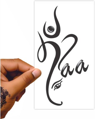 voorkoms Colorful Temporary Tattoo Stickers For Male And Female Fake Tattoo body Art(Maa Paa With Ganesha Tattoo)