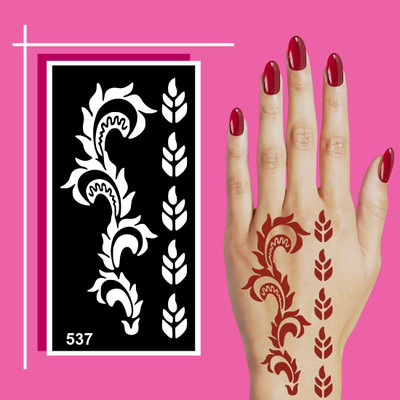 surmul Easy to Use Mehndi Stencil Sticker Set with High-Quality SkSU-Safe(Kids can decorate notebooks, drawings, or school projects with Stencil stickers)