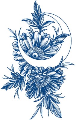 SIMPLY INKED Floral Moon Shine Semi-Permanent Tattoo Designer Semi Permanent Tattoo for All(Semi Permanent Tattoo)