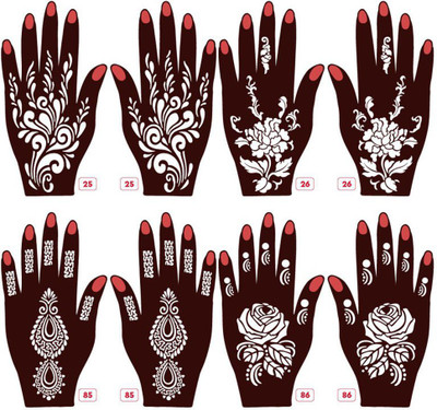 APCUTE New Mehandi Stencils Design Stickers-25-26-85-86(New Mehandi Stencils Design Stickers-25-26-85-86)