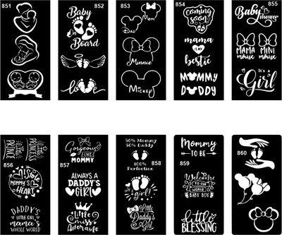 voorkoms Ready Finger Mehndi Stencil Design Sticker Combo F+or Quick Festival Use(Easy To Apply Mehndi Stencil Sticker Combo For Girls & Women)