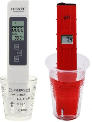 BALRAMA Combo Waterproof Tds Meter + EC Meter (Total Dissolved Solids / Electrical Conductivity) + Temperature Meter Digital Water Purity Tester Water Filter Quality PPM Measuring Machine for RO UV UF Mineral Water Purifiers Service�(Pack of 2) Digital TDS Meter