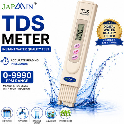 Japmin Digital TDS Meter for Water Quality Testing with LCD Display & Hold Function Digital TDS Meter