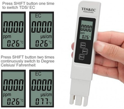 BALRAMA 3-in-1 TDS & EC & Temp Meter with Dual Backlight & Leather Carry Case Digital TDS Meter