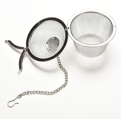 SEAHAVEN Stainless Steel Big Net Mesh Style Easy Loose Leaves Green Tea Filter Pot Infuser Strainer (5 cm) Tea Strainer(Pack of 1)