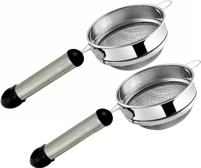 PRABHA Stainless Steel Straining with Modern Design and Heavy Material Tea Strainer(Pack of 2)