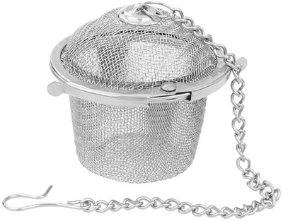MobFest Locking Stainless Steel Rust-Free Tea Infuser Basket with Chain and Hook Tea Strainer(Pack of 1)