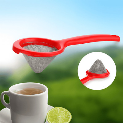 KitchenCart Stainless Steel Tea Strainer with Plastic Handle | Double Net Mesh Filter Tea Strainer(Pack of 1)