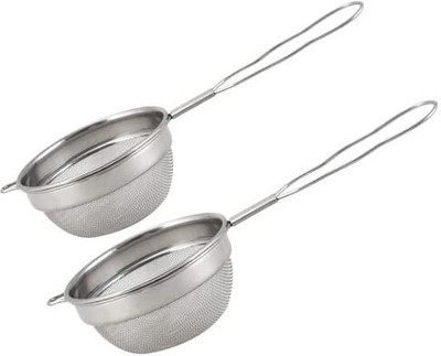 Get Plumm Stainless Steel Chai Chhalni 2 Pcs 8cm,9cm with Stainless Steel Mesh- Silver Tea Strainer(Pack of 2)