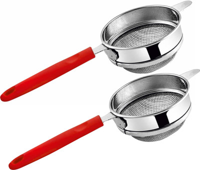 PRABHA Stainless Steel Straining with Modern Design and Heavy Material Tea Strainer(Pack of 2)
