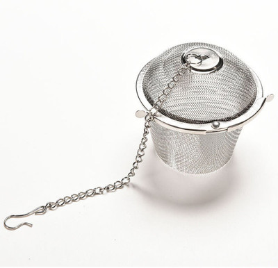 SEAHAVEN Stainless Steel Small Net Mesh Style Easy Loose Leaves Green Tea Filter Pot Infuser Strainer (4.5 cm) Tea Strainer(Pack of 1)