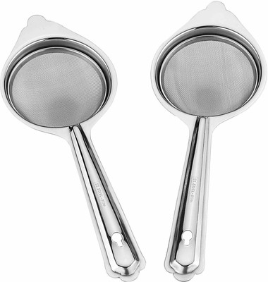 Aveo Stainless Steel Tea Strainer/ Chai ki Channi and Juice Strainer etc for Kitchen Purpose Tea Strainer(Pack of 2)