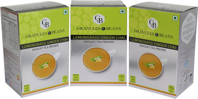 Granules N Beans Lemongrass Ginger Tea Premix 10 Sachets (14g Each) Pack of 3 Lemon Grass Instant Tea Box(3 x 10 Sachets)