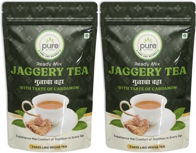 Pure by nature Jaggery Cardamom Tea Ready mix (Pack of 2) (200gms X2) Cardamom Tea Pouch(2 x 200 g)