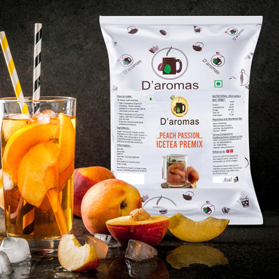 D'aromas Premix Peach Passion Ice Tea 500g | Instant Premix Ice Tea Powder |Summer Drink Assorted Tea Pouch(500 g)