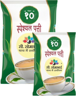 C. SOMABHAI (Quality Tea) No. 10 CTC Leaf Tea - 750 gm, Assam Leaf, Premium Black Tea (500 gm + 250 gm) Black Tea Pouch(2 x 375 g)