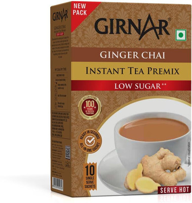 Girnar GINGER CHAI INSTANT TEA PREMIX LOW SUGAR READY IN SECONDS Ginger Instant Tea Box(90 g)