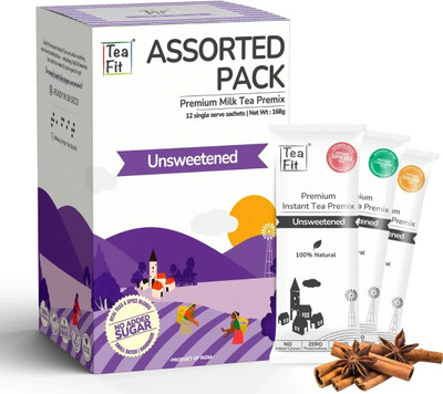 TeaFit Instant Tea Premix Ginger, Cardamom Assorted Instant Tea Box(10 x 16.8 g)