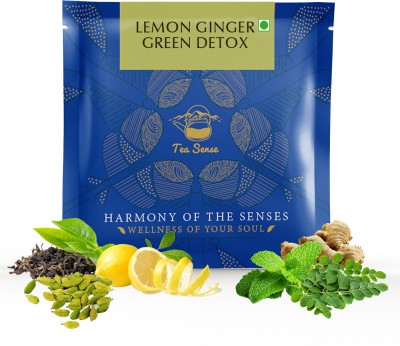 Tea Sense Lemon Ginger (15pcs Pyramid Tea Bags) Lemon Green Tea Box(15 x 1 Sachets)