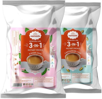 Namaste Chai Instant Premix Kadak Chai and Cardamom Chai Combo Pack Cardamom Instant Tea Pouch(2 x 1 kg)