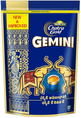 Tata Tea Chakra Gold Gemini Black Tea, Strong Assam Tea, Rich Aroma, Premium Dust Tea Unflavoured Black Tea Pouch(1 kg)